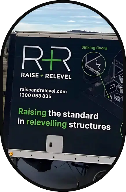 Raise & Relevel diagram illustrating Choose RR for unlevel buildings solutions