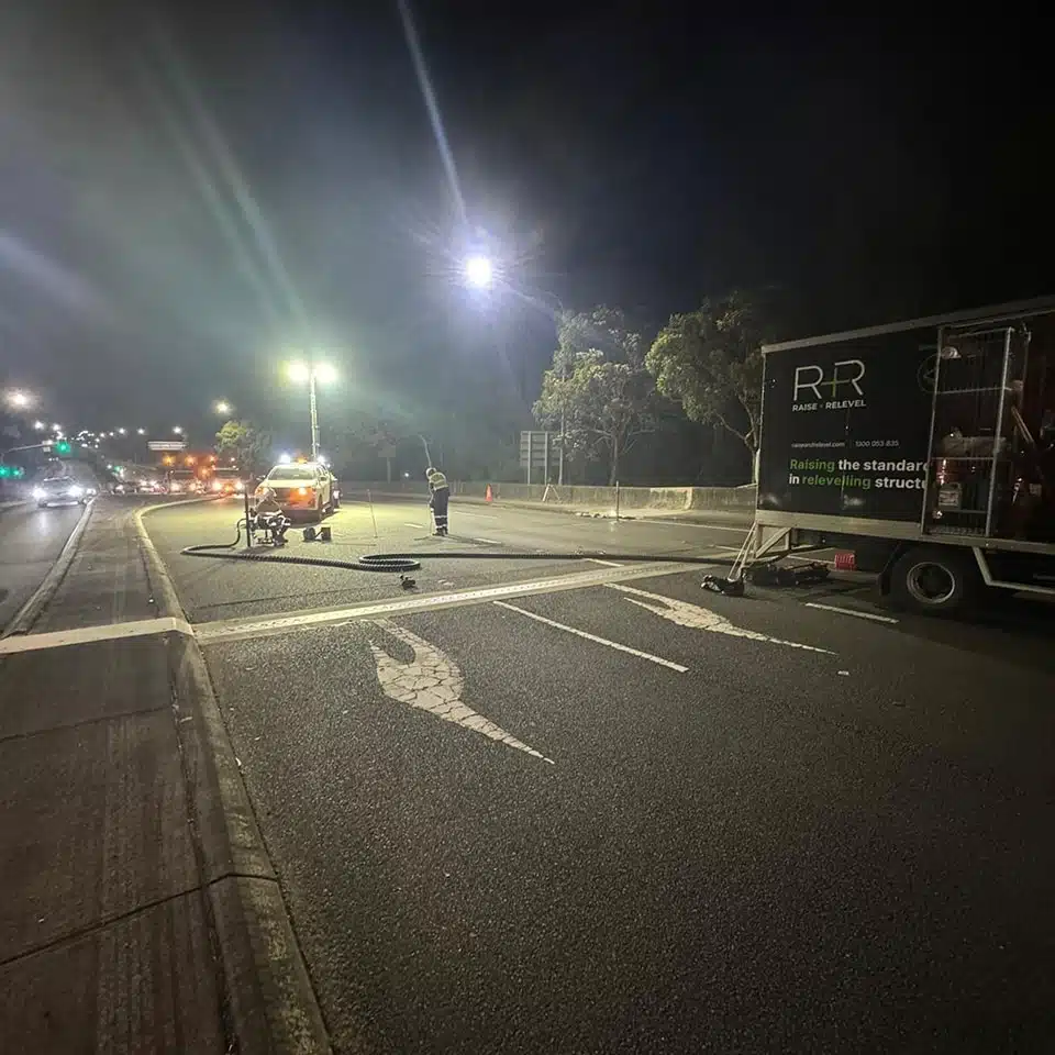 Road Slab Relevelled Overnight project completed by Raise & Relevel - site view 8
