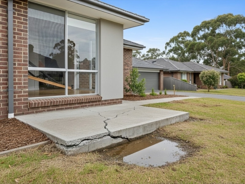 Early signs of concrete slab sinking in a Sydney NSW home